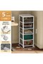 5 Layers Utility Rolling Cart Storage Organizer with Wheels, - 2