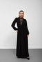 Black Collar Lace Detailed Long Dress