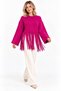 Women's Soft Textured Crew Neck Long Sleeve Tasseled Oversize Knitwear Sweater - 4