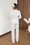 Women's V-Neck Bow Patterned Shawl Pajama Set White - 27K 2702 - 5