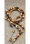 Old German Crimped Amber Rosary – White Gum Resin Coffee Dough Marbled – Czechoslovak Knife Handle Nispeti – Ahmet İlhan Usta Mahir Model – 7.15 X 12.65 mm – Last 3 Pieces