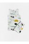 Boy's 100% Cotton Fabric White Safari Patterned Shorts and Athlete Boxer Set - 2