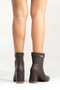 Women's Brown Leather Pointed-Toe Boots with Metal Buckle Detail and Thick Heel - 8