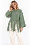 Women's Soft Textured Crew Neck Long Sleeve Tasseled Oversize Knitwear Sweater - 5