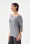 Women's Gray Italian Heart Patterned Sequined Lycra Knitwear Sweater 40 - 46 Size - 3