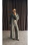 Women's Knitwear Pants Bottom Top Set Scarf Hair Braid Knitted