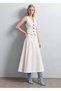 White Corduroy A-Line Skirt and Vest Siena Set - 5