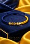 Yellow Navy Blue 5-Star Fan Bracelet Adjustable Cord