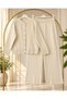 Women's lavin judge collar knitwear set with pants beige - 2