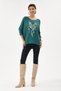 Women's Green Italian Heart Patterned Sequined Lycra Knitwear Sweater 40 - 46 Size - 4