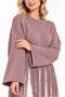 Women's Soft Textured Crew Neck Long Sleeve Tasseled Oversize Knitwear Sweater - 3