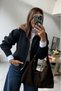 Women's Collar Fur Detailed Zippered Stand Collar Daily Use Cardigan