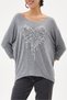 Women's Gray Italian Heart Patterned Sequined Lycra Knitwear Sweater 40 - 46 Size - 2
