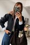 Women's Collar Fur Detailed Zippered Stand Collar Daily Use Cardigan - 2