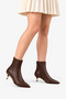 Women's Pointed Toe Short Heeled Boots Merlas Brown - 7