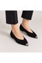Women's Genuine Leather Suede Ballerinas with Metal Toe Detail - 6