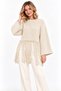 Women's Soft Textured Crew Neck Long Sleeve Tasseled Oversize Knitwear Sweater - 5