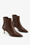 Women's Pointed Toe Short Heeled Boots Merlas Brown - 2