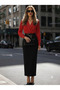 Women's long sleeve double-breasted collar beltless long janjan crepe dress - 4