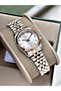 Special Design Silver-Copper Color 5 Atm Japanese Miyota Hardlex Crystal Glass Stone Complete Steel Women Wristwatch S04552Jgp