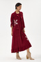 Burgundy Italian 100% Cotton Velvet Suit with Sequined Jacket and Dress in Velvet Size 38 - 44 - 3