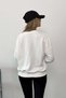 Women's Crew Neck Too Cute Printed 3-Strand Sweatshirt Ecru - 7186 - 5