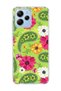 Redmi 12 Compatible Green Shawl Pattern Printed Transparent Phone Case
