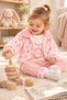 Baby girls heart print plush jacket 3pcs pants sets long sleeve sweatshirt and sweatpants - 2