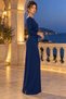 Women's Long Sleeve Madonna Collar Waist Tie Slit Detailed Viscose Two Thread Long Dress Daily Casual Stylish Dress - 4