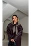 Leather Trench Coat with Shawl Detail - 7