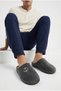 Men's Suede Textured House Slippers Closed Toe Open Back Soft Plush Winter Comfortable Slippers - 5