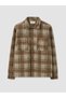 Ozmarka New Season Brown Relax Fit Plaid Men's Shirt Jacket - 5