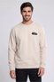 Men Crew Neck Long Sleeve Graphic Print Sweatshirt, Light Beige