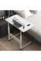 Rolling Side Table with Adjustable Height Size 60 * 40cm, White Multi-Use Laptop Desk for Sofa,Bed,D