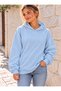 Women's Plain Unprinted Oversize Wide Fit Hooded Sweatshirt Hoodie - 3