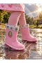 Girls' Princess Patterned Lined Non-Slip Sole Winter Rain Boots - 2