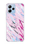 Poco M6 Pro 5g Compatible Pink Blue Abstract Brush Printed Transparent Phone Case