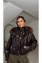 Double Zippered Fur Hooded Coat - 6