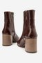 Vanisse Women's Genuine Leather Boots Brown Rabat Thick Block Heeled Boots - 3
