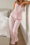 Marchè Bien Women's Regular Fit Knitted Fabric Pink Pajama Set - 4
