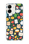 Redmi 13C Compatible Cat Fruit Navy Blue Printed Transparent Phone Case