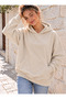 Women's Plain Unprinted Oversize Wide Fit Hooded Sweatshirt Hoodie - 2
