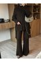 Tricot Set with Shawl Detail - 3