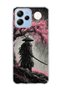 Poco M6 Pro 5g Compatible Samurai Full Moon Printed Transparent Phone Case