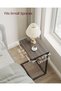 C-Shaped End Table, Side Table for Sofa, Couch Table with Metal Frame, Small TV Tray Table for Livin - 3
