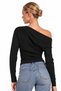 Women's Asymmetrical Collar Blouse |   Gathered and Draped Detailed Design |   Fitted Slim Fit |   Long Sleeves |   Scuba Crepe Knitted Fabric |   Half Pat Buttoned |   Flowing Design |   Casual Stylish Women's Tops |   Modern Elegant Blouse - 3