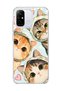 Redmi 12C Compatible Three Cats Heart Printed Transparent Phone Case with Scarf