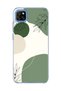 Redmi 9C Compatible Green Abstract Leaf Printed Transparent Phone Case