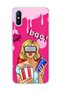Redmi 9A Compatible Blonde Woman Popcorn Printed Transparent Phone Case