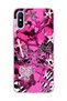 Redmi 9A Compatible Pink Butterfly Star Printed Transparent Phone Case